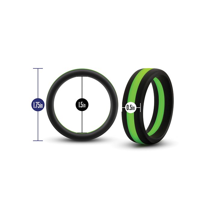 Blush Performance Silicone Go Pro Cock Ring - Black/Green