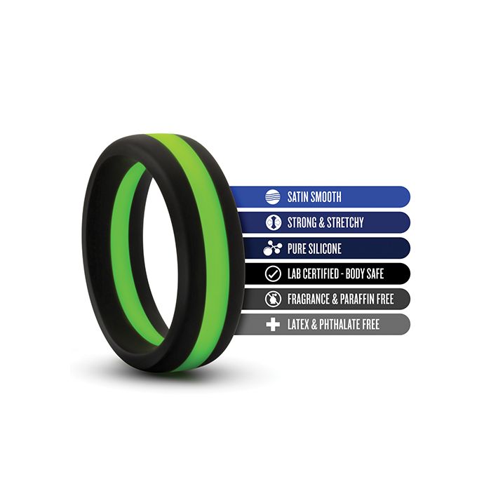 Blush Performance Silicone Go Pro Cock Ring - Black/Green
