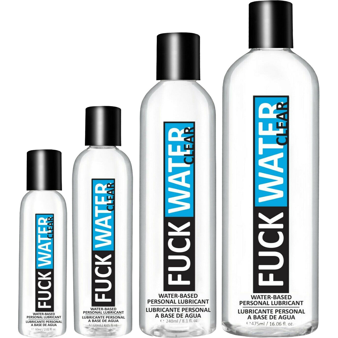 Fuckwater Clear H2O Water Based Personal Lubricant - Choose Size