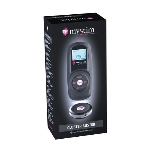 Mystim Cluster Buster Wireless eStim Starter Kit - Black